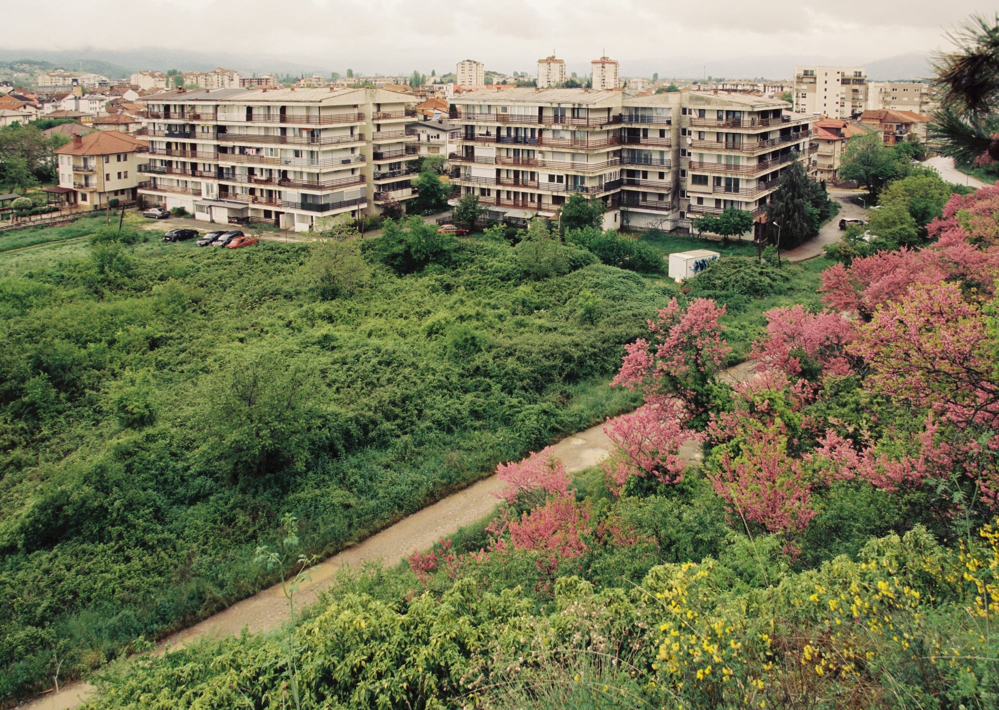 Lake Ohrid, North Macedonia — Detail of a housing complex in the Voska neighbourhood