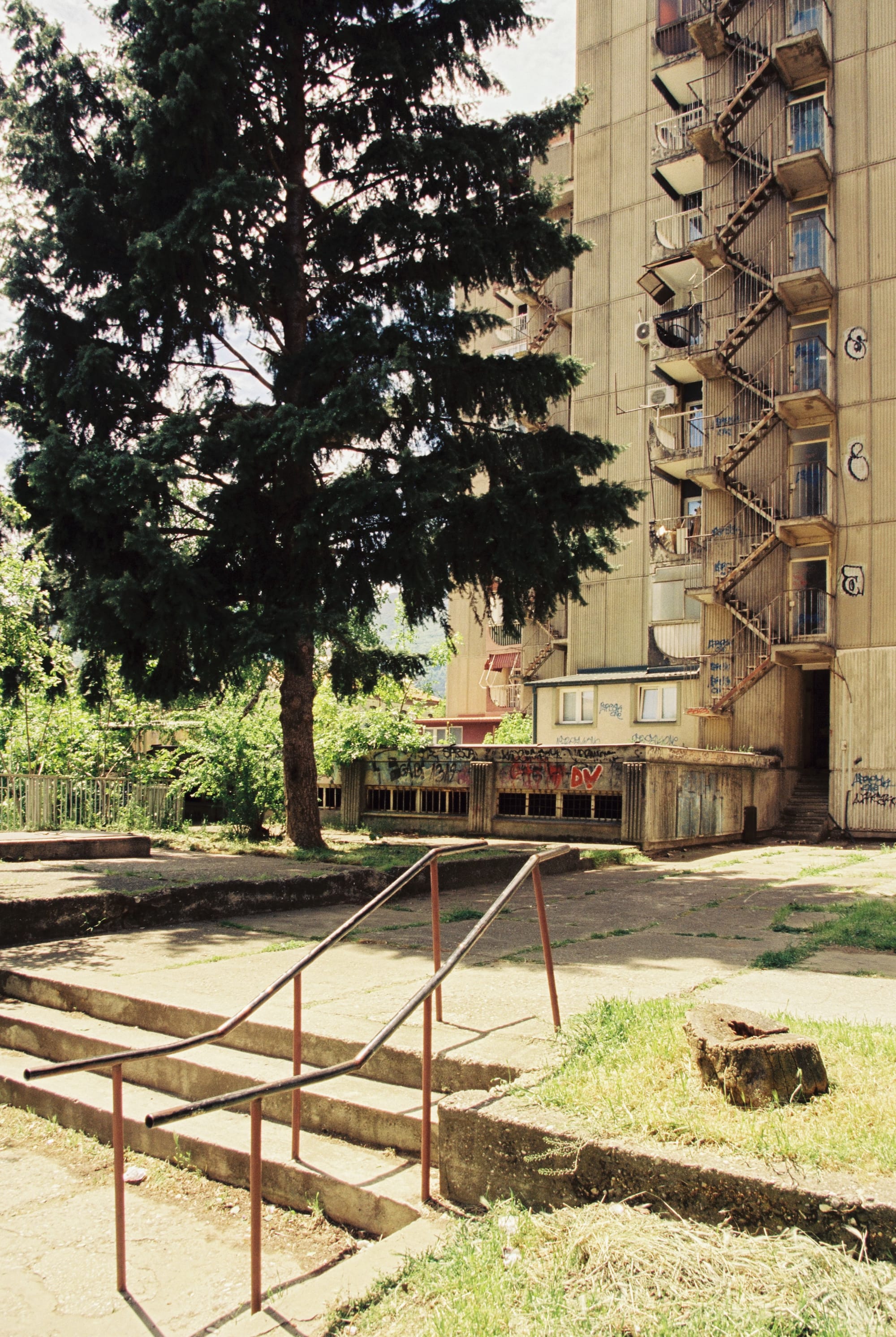 Bitola, North Macedonia — Entrance of the former hospital. Now a residential complex ("Stara bolnica")