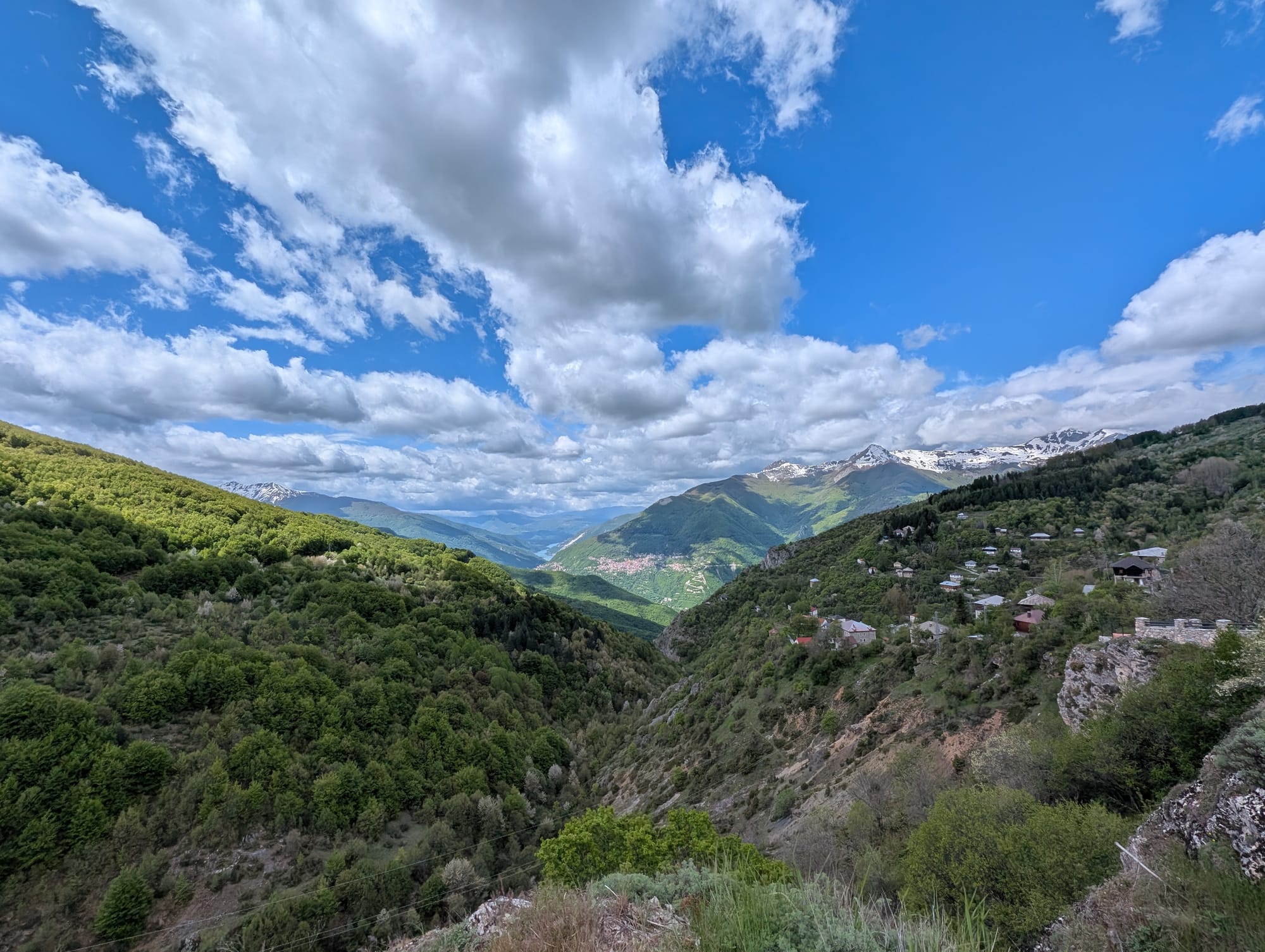 Manrovo National Park, North Macedonia — Galičnik is visible on the right side. In the mid Skudrinje is visible.